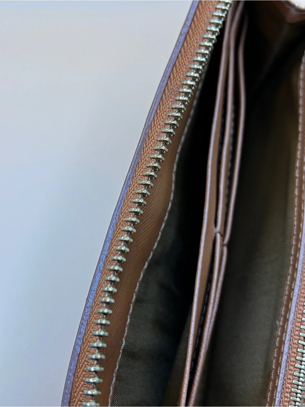 Tory Burch Perforated Zip-Around Full Size Wallet in Cognac Leather VGC